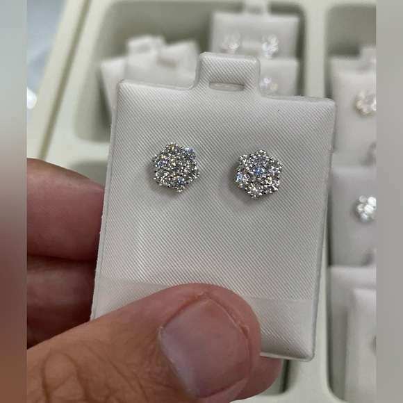 carat ct yellow gold real vvs moissanite stud earrings unisex